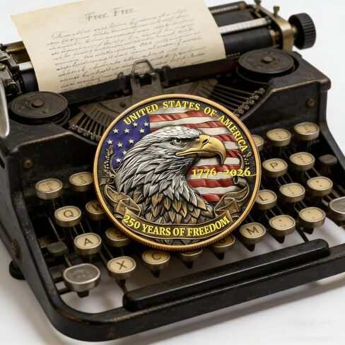 USA 250th Anniversary Challenge Coin 1776-2026, America 250 Commemorative Coin, American Eagle E Pluribus Unum Medal, 250 Years of Freedom Novelty Collectible Gift for Patriots & Veterans in Saudi Arabia