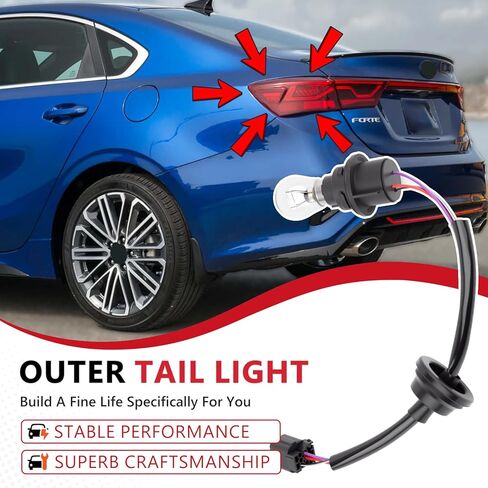 حامل مقبس مصباح الضوء الخلفي مع لمبة متوافقة مع Kia Forte 2019 2020 2021 2022 2023 2024 استبدال OE 92491-M7000 (يشمل المصباح) in Kuwait