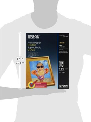 Epson Glossy Photo Paper, 8.5 x 11 Inch, 50 Count (S041649) in Kuwait