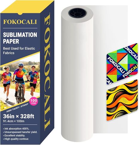 36in x 328ft High Tacky Sticky Apparel Sublimation Transfer Paper Roll, 100gsm Prevents Ghosting in Saudi Arabia