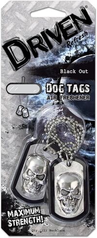 Driven by Refresh (88107) Dog Tags Novelty Black Out Air Freshener, (Pack of 4) in Saudi Arabia