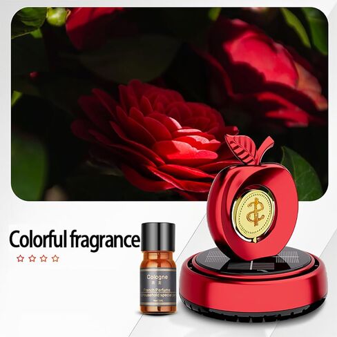 Solar Powered Rotating Car Air Freshener | Apple and Dollar Shape 3D Model | Home and Car Interior Decoration Accessories | Red in Saudi Arabia