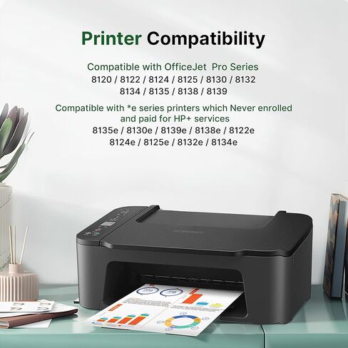 خراطيش حبر 923XL 923 لاستبدال طابعات HP لخراطيش حبر HP 923 عالية الإنتاجية متوافقة مع طابعات OfficeJet Pro 8130e 8125e 8120e 8135e 8138e، 4 عبوات باللون الأسود in Kuwait