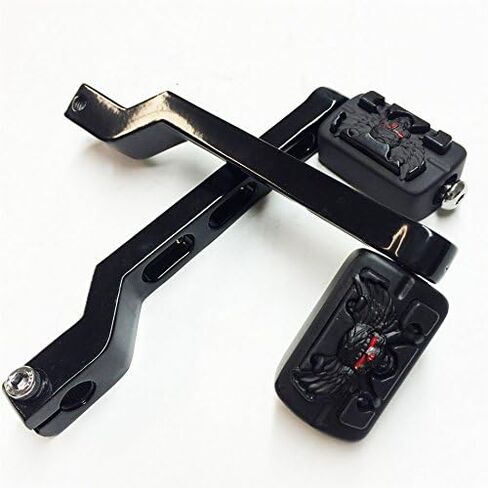 SMT- أذرع تحويل للكعب/أصابع القدم من الألومنيوم الأسود مع أوتاد Zombie Shifter متوافقة مع Harley Davidson Road Glide 1988 وما بعده [B015NZFACE] in Kuwait