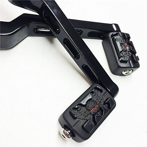 SMT- أذرع تحويل للكعب/أصابع القدم من الألومنيوم الأسود مع أوتاد Zombie Shifter متوافقة مع Harley Davidson Road Glide 1988 وما بعده [B015NZFACE] in Kuwait