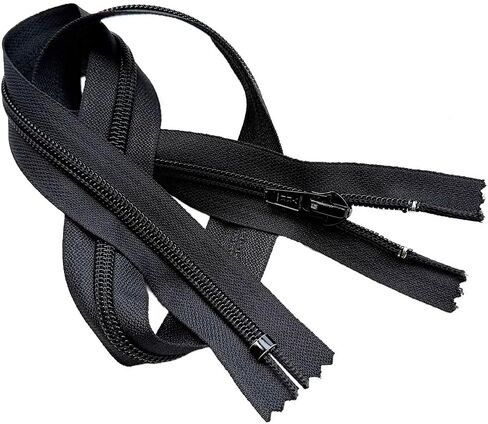 YKK #8 Nylon Coil Non-Separating, Closed-End Heavy Duty Zipper for Pant, Skirt, Dress, Boot Or Bag (1 Zipper) Color: Black #580W - Choose Your Length (8" Inches) in Kuwait