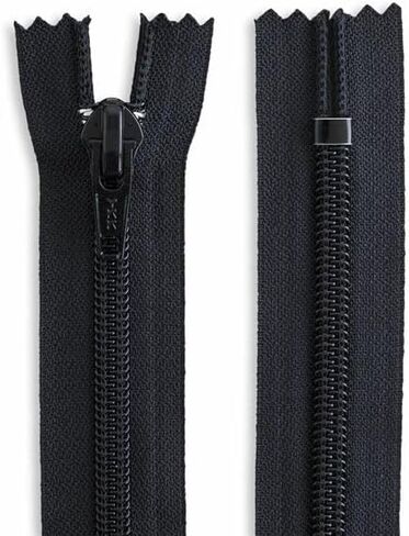 YKK #8 Nylon Coil Non-Separating, Closed-End Heavy Duty Zipper for Pant, Skirt, Dress, Boot Or Bag (1 Zipper) Color: Black #580W - Choose Your Length (8" Inches) in Kuwait