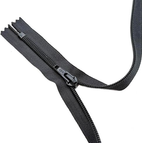 YKK #8 Nylon Coil Non-Separating, Closed-End Heavy Duty Zipper for Pant, Skirt, Dress, Boot Or Bag (1 Zipper) Color: Black #580W - Choose Your Length (8" Inches) in Kuwait