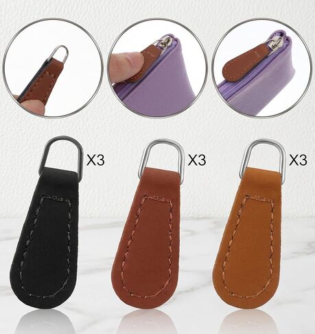 9 Pcs Purse Zipper Pull, Replacement Zipper Pull Tabs, Easy to Install Repair Extender for Jackets, Backpacks, Luggage, Wallets, Boots in Saudi Arabia