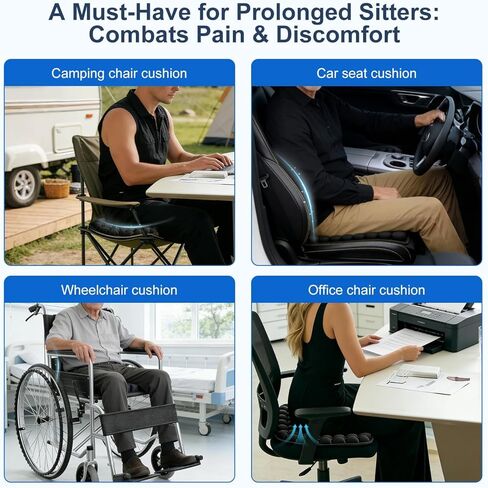 Inflatable Airplane Seat Cushion For Long Flights, Portable Travel Seat Cushion With Ergonomic Support, Pressure Relief & 3d Airbag - Fits Car, Wheelchair, Office Chair, Includes Storage Bag (1pcs) in Saudi Arabia