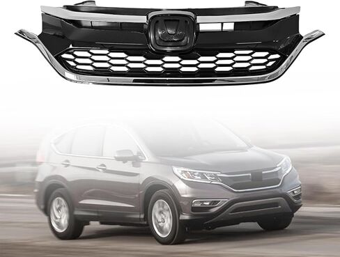 MGWILL Front Bumper Upper Grille Grill Compatible with 2015-2016 Honda CRV CR-V W/Chrome Molding Trim in Kuwait