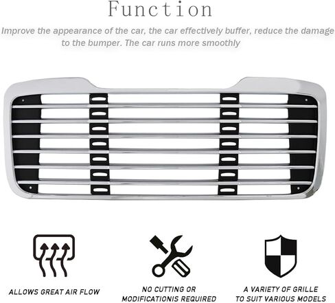 Chrome Front Hood Radiator Grille Compatible With Freightliner M2 2004-2013 (without Bug Screen) in Kuwait