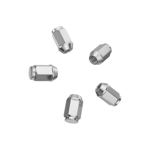 StanceMagic 20pcs 1/2-20 Lug Nuts Bulge Closed End - Cone Acorn Seat, 3/4" 19mm Hex - Compatible with Ford Mustang Explorer Ranger F100 F150 Econoline Dodge Ram 1500 - Chrome Silver, 1.4in Length in Kuwait