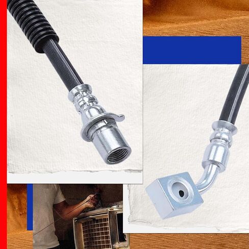 JC Whitney JFBAJCWBHH00104 خرطوم هيدروليكي للفرامل الأمامية اليسرى - متوافق مع شيفروليه سيلفرادو 2500 HD 3500 HD 07-10، GMC Sierra 2500 HD 07-10، Yukon XL 2500 07-13، Hummer H2 08-09 in Kuwait