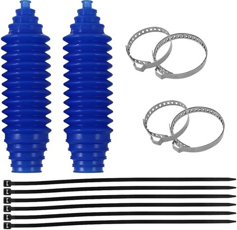 2 PCS Silicone Rack and Pinion Boot Kit, Inner Tie Rod Dust Cover with Clamps & Zip Ties, Universal Waterproof Steering System Protection for Cars, Trucks, SUVs（Blue） in Saudi Arabia