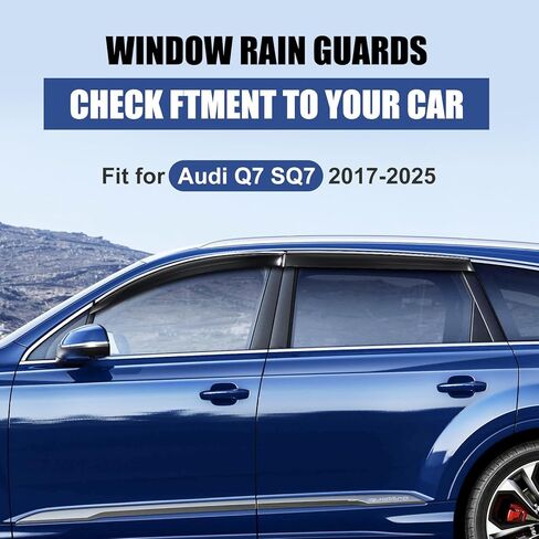 Window Visors Rain Guards for Audi Q7 SQ7 2017-2025, Tape-On 4 pcs Window Vent Deflectors in Saudi Arabia