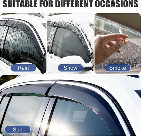 Window Visors Rain Guards for Audi Q7 SQ7 2017-2025, Tape-On 4 pcs Window Vent Deflectors in Saudi Arabia