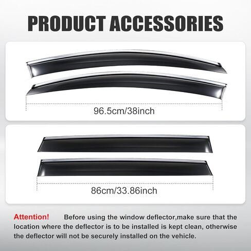 Window Visors Rain Guards for Audi Q7 SQ7 2017-2025, Tape-On 4 pcs Window Vent Deflectors in Saudi Arabia