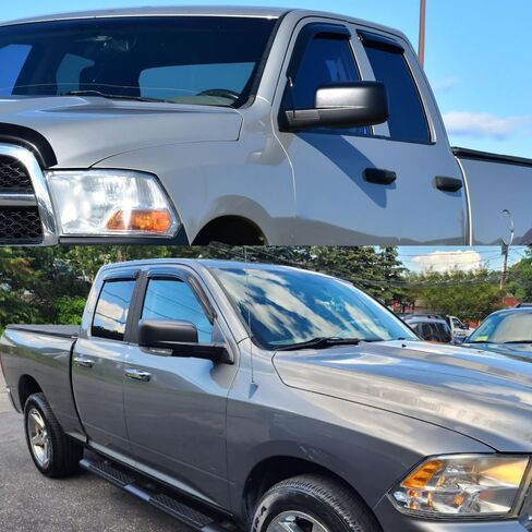 Smoke Tinted Window Visor Sun Rain Vent Guard Shade Deflector Compatible with Dodge Ram 1500 Extended/Quad Cab 2009-2018 in Saudi Arabia