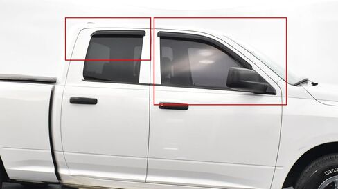 Smoke Tinted Window Visor Sun Rain Vent Guard Shade Deflector Compatible with Dodge Ram 1500 Extended/Quad Cab 2009-2018 in Saudi Arabia