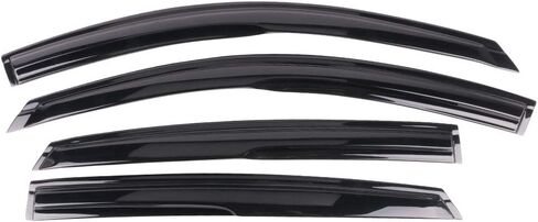 FREEMOTOR802 Tape-on Car Window Deflectors, Compatible with 2018-2025 Honda Accord 10th 11th Gen, Mugen Style Dark Tinted Acrylic Rain Guards Side Window Visors Wind Deflectors, 4-Piece Set in Kuwait