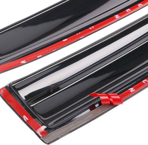 FREEMOTOR802 Tape-on Car Window Deflectors, Compatible with 2018-2025 Honda Accord 10th 11th Gen, Mugen Style Dark Tinted Acrylic Rain Guards Side Window Visors Wind Deflectors, 4-Piece Set in Kuwait