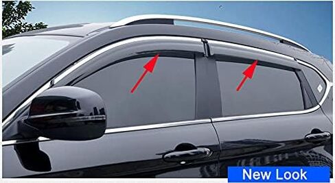 4pcs Car Window Deflector Rain Guards Chrome Trim for Cadillac CT6 2016 2017 2018 2019 2020 2021 2022 2023 2024 2025 2026 Window Wind Deflectors Guards in Saudi Arabia