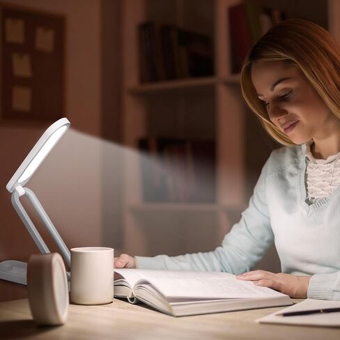 Rechargeable LED Desk Lamp, Foldable Portable Table Light with 3 Brightness Levels,Type-C USB Charging,Small Desk Lamp,Portable Bedside Wireless Reading Light,Home, Office, Nail Art,Craft,Pink in Saudi Arabia