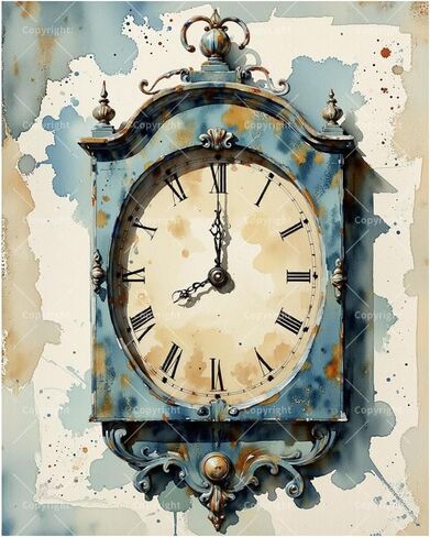 TAOPAOLAB Antique Decor Paint by Numbers Kit for Adults - DIY Rustic Wall Clock Painting on Canvas 16×20 Inches, Acrylic Paint Set, Suitable for Beginners, Art for Home Decoration or Gifts in Kuwait
