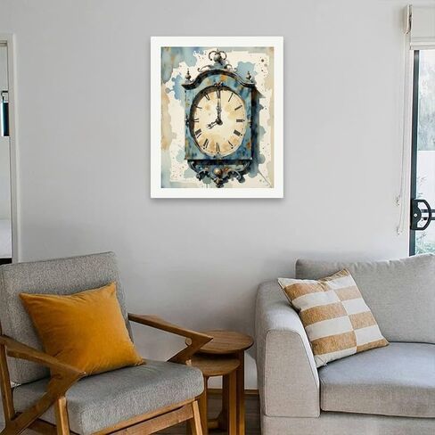 TAOPAOLAB Antique Decor Paint by Numbers Kit for Adults - DIY Rustic Wall Clock Painting on Canvas 16×20 Inches, Acrylic Paint Set, Suitable for Beginners, Art for Home Decoration or Gifts in Kuwait