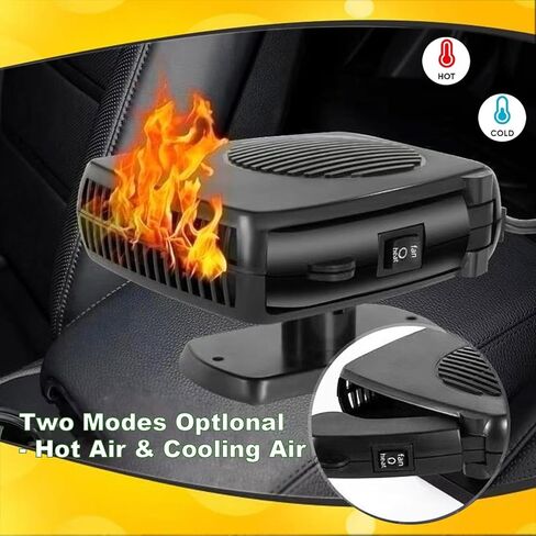 12V 200W Portable Car Heater & Windshield Defroster – 2-in-1 Fast Heating & Cooling Fan with 360° Rotatable Base, Plug In Cigarette Lighter Car Heaters for Vehicle, Car, SUV, Truck & RV in Saudi Arabia