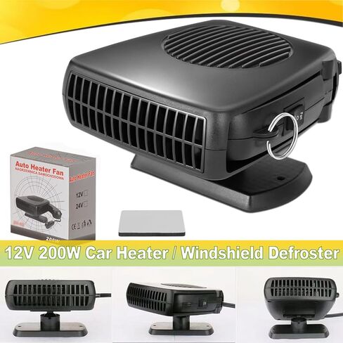12V 200W Portable Car Heater & Windshield Defroster – 2-in-1 Fast Heating & Cooling Fan with 360° Rotatable Base, Plug In Cigarette Lighter Car Heaters for Vehicle, Car, SUV, Truck & RV in Saudi Arabia