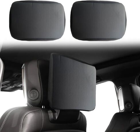 2-Pack Leather Neoprene Protective Cover with 10mm Sponge Compatible with GMC & Chevrolet 2021-2025 Rear Seat Entertainment Screen - Free TPU Protective Film Included, Drawstring Design (2PCS Leather) in Kuwait