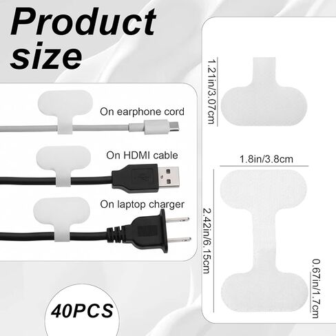 40 Pcs Reusable Cable Labels Electronic Cable Identification Tags Writable Cables Wraps Waterproof Wire Labels for Organizing Electronics Home Office (White) in Saudi Arabia