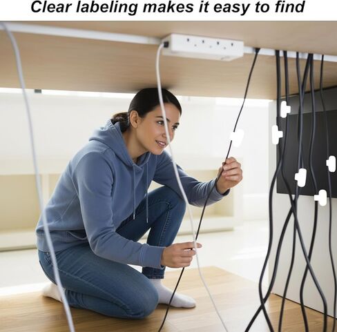 40 Pcs Reusable Cable Labels Electronic Cable Identification Tags Writable Cables Wraps Waterproof Wire Labels for Organizing Electronics Home Office (White) in Saudi Arabia
