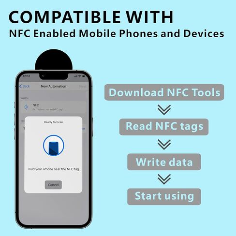 50pcs NFC Stickers NTAG215 NFC Tags Sticker Black NFC Cards RFID Tags Programmable NFC Stickers iPhone Compatible with TagMo and NFC Enabled Mobile Phones Devices in Saudi Arabia