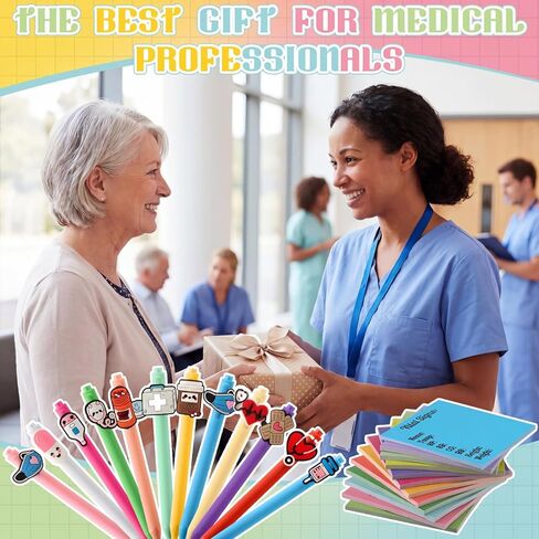 24 Pcs CNA Nurse Sticky Notes and Pen for Vital Signs Daily Monitoring Notepad Patient Health Checklist Pad CNA Week Nursing Gift Care Hr Bp Oxygen Level Recording in Kuwait
