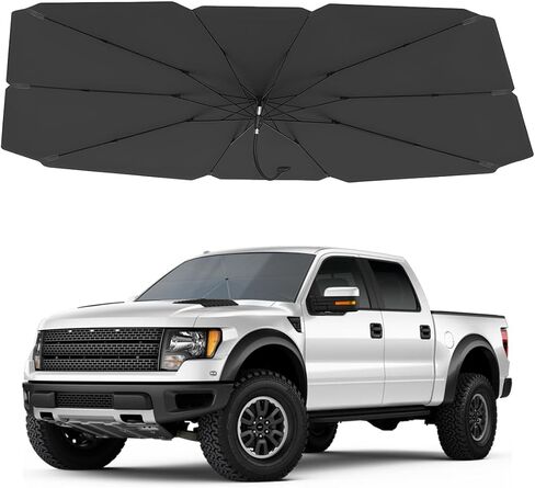 Car Windshield Sunshade Umbrella, 57"×34" Auto Front Window Sun Shade Cover with 360° Bendable Handle, Foldable Vehicle Windshield Sunshade Umbrella for Sun & UV Protection (XL) in Saudi Arabia