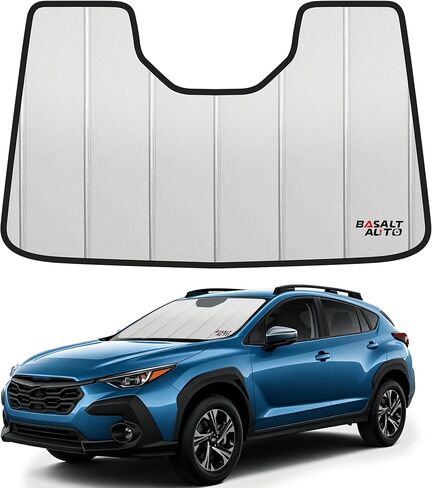 2024-2026 Crosstrek Windshield Sun Shade Compatible with 2024 2025 2026 Subaru Crosstrek Impreza Upgraded 6 Layers Accordion-Folding Front Sun Visor with Storage Bag Keep Interior Cool in Saudi Arabia
