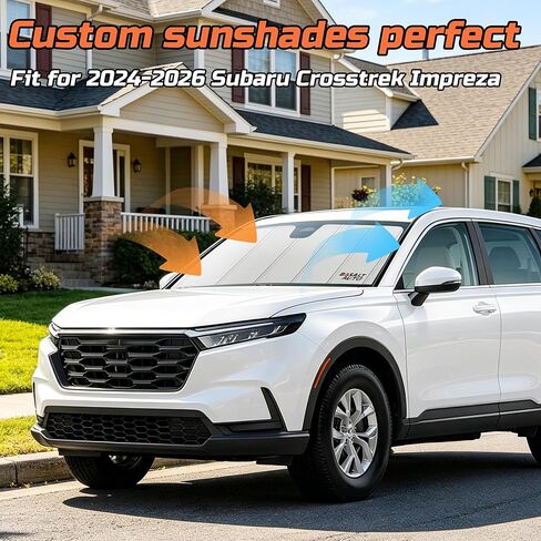 2024-2026 Crosstrek Windshield Sun Shade Compatible with 2024 2025 2026 Subaru Crosstrek Impreza Upgraded 6 Layers Accordion-Folding Front Sun Visor with Storage Bag Keep Interior Cool in Saudi Arabia