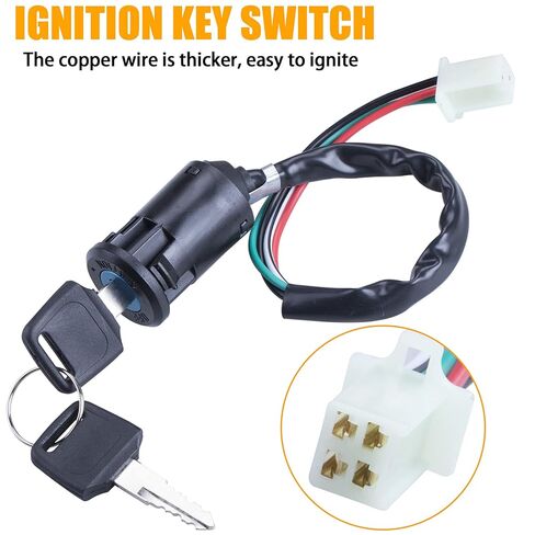 Ignition Key Switch 2pcs 4-Wire 4-pin and A7TC Spark Plug Replacement for Taotao Coolster Sunl 50cc 70cc 90cc 110cc 125cc Chinese ATV Dirt Bike Quad Go Kart Moped Scooter Parts in Kuwait