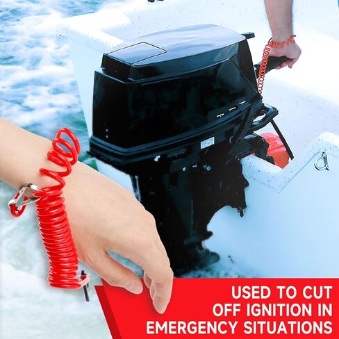 Marine Single Engine Ignition Switch Panel Kit fit for Yamaha Outboard Control 704-82570-08-00 with Keys Emergency Stop Switch Wiring Harness Mounting Screws 704-82570-12-00 704-82570-11-00 in Kuwait