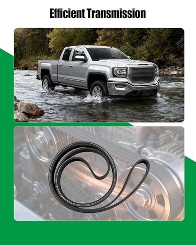 87.5In Serpentine Drive Belt Fit for Chevy Express Silverado 1500 2500, Compatible with Dodge Ram 1500 GMC Sierra 1500, 6 Rib Serpentine Belt Replace 1060875 in Saudi Arabia