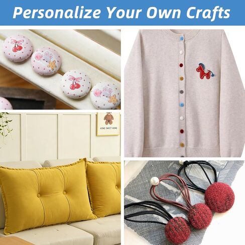 101PCS Cover Button Kit with Tools, DIY Fabric Covered Buttons Set, 5 Different Sizes & Fabric Template, Buttons Making Kit for DIY Covered Buttons, Clothes, Hats, Sweaters, Backpacks and Crafts in Saudi Arabia