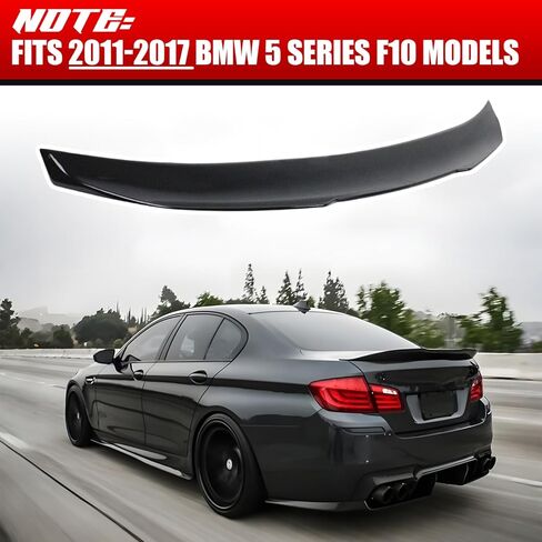 Rear Spoiler for 2011-2016 BMW 5-Series F10/ F10 M5 Sedan, PSM Style BMW 535i 528i 530i Spoiler Top High Back Trunk Wing (Gloss Black) in Saudi Arabia