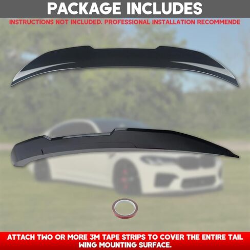 Rear Spoiler for 2011-2016 BMW 5-Series F10/ F10 M5 Sedan, PSM Style BMW 535i 528i 530i Spoiler Top High Back Trunk Wing (Gloss Black) in Saudi Arabia
