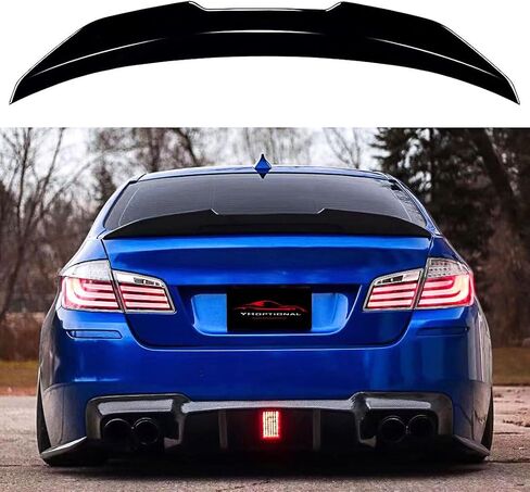 Rear Spoiler for 2011-2016 BMW 5-Series F10/ F10 M5 Sedan, PSM Style BMW 535i 528i 530i Spoiler Top High Back Trunk Wing (Gloss Black) in Saudi Arabia
