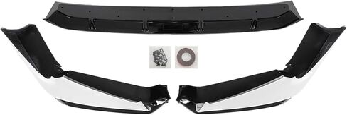 Time Serect Yofer V2 Style Front Spoiler Lip Splitter Kit for Honda Civic Sedan Hatchback 11.5th Gen 2025 2026 2027 2 Toned Painted Finish Front Bumper Lip Kit (White+Black) in Kuwait
