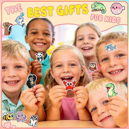 110Pcs Animal Stickers for Kids, Cute Waterproof Vinyl Stickers for Water Bottle Laptop Luggage Helmet, Kawaii Animal Party Favors in Saudi Arabia