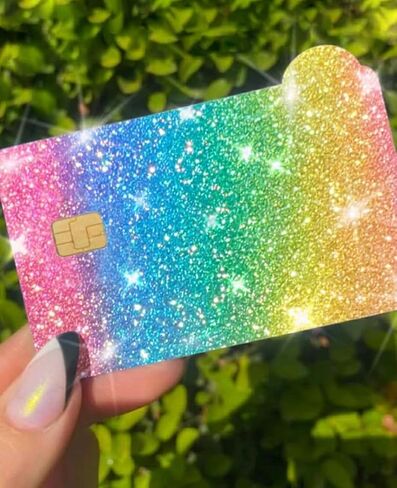 ExotixCard The Original Reflective Ultra Bling Skin Debit Credit Card, Back Information Extx Fins Luxury Bright (Silver) in Saudi Arabia